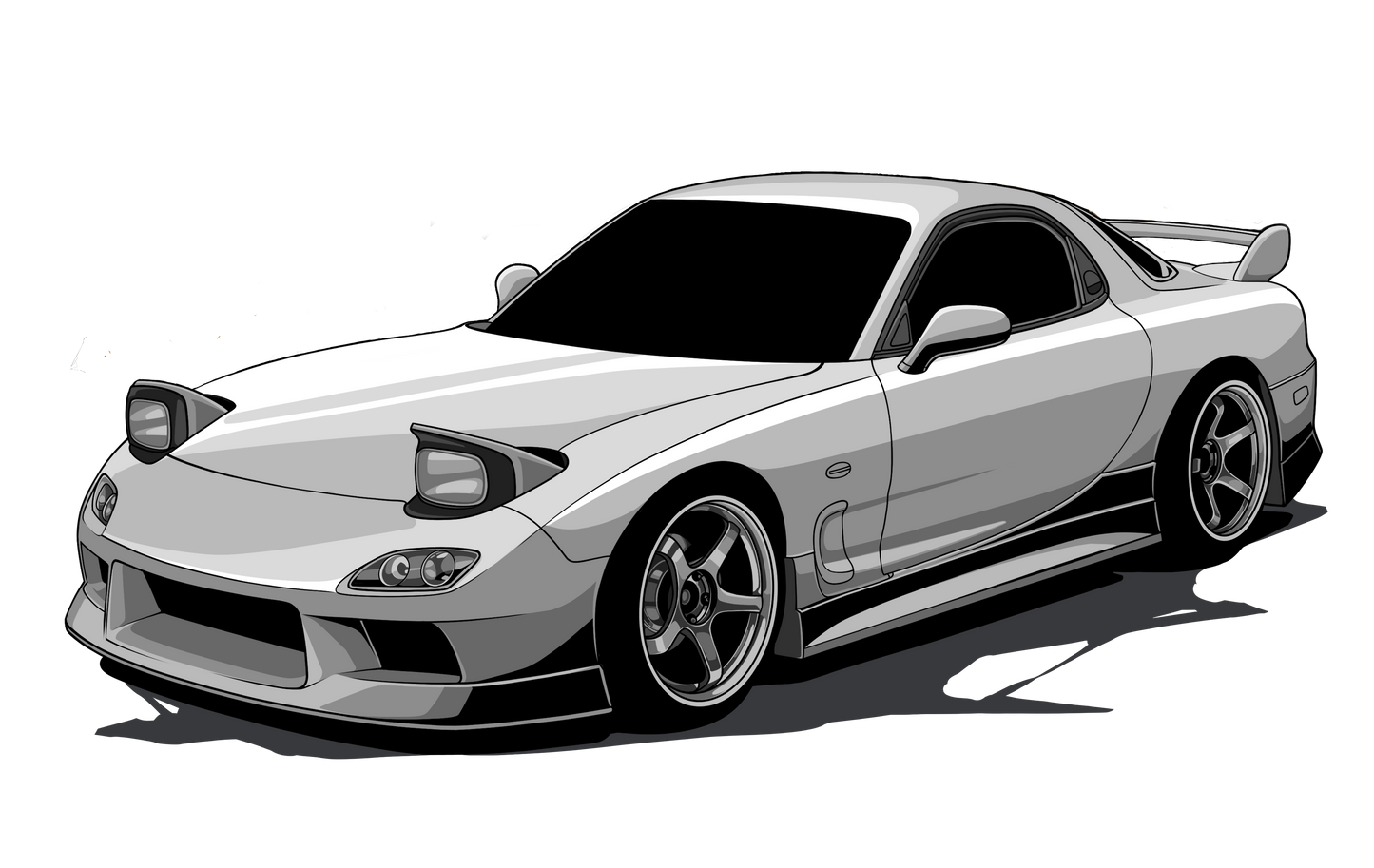 Dontae's RX7 Car Sticker – Satin Kiss-Cut 3" x 4"