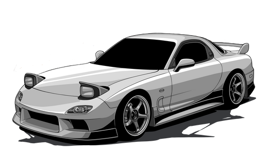 Dontae's RX7 Car Sticker – Satin Kiss-Cut 3" x 4"